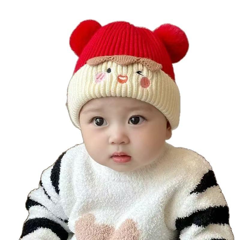 Baby Hat Autumn and Winter Cute Super Cute Male and Female Baby Knitted Hat Infant Winter Thickened Warm Wool Hat
