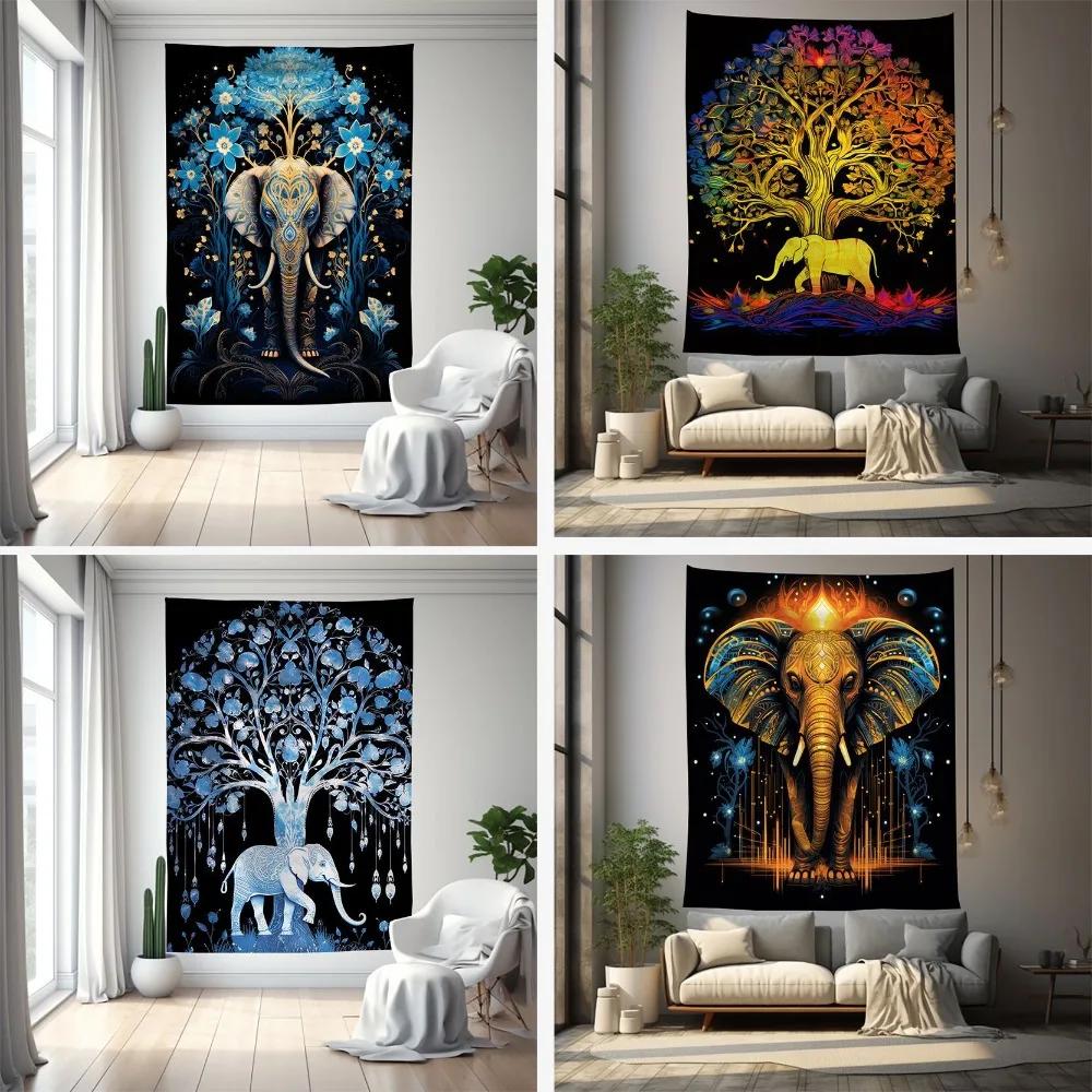 Elephant series room wall tapestries animal tapestries planet tapestry background fabric bedside wall tapestry carpet