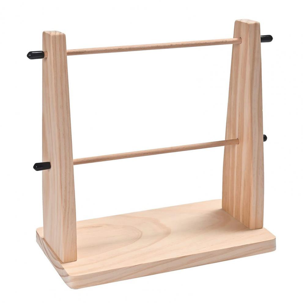 

27cm Wooden Yarn Holder Horizontal Holder Double Revolving Yarn Storage Organizer Yarn Dispenser For Crochet Knitting Supplies