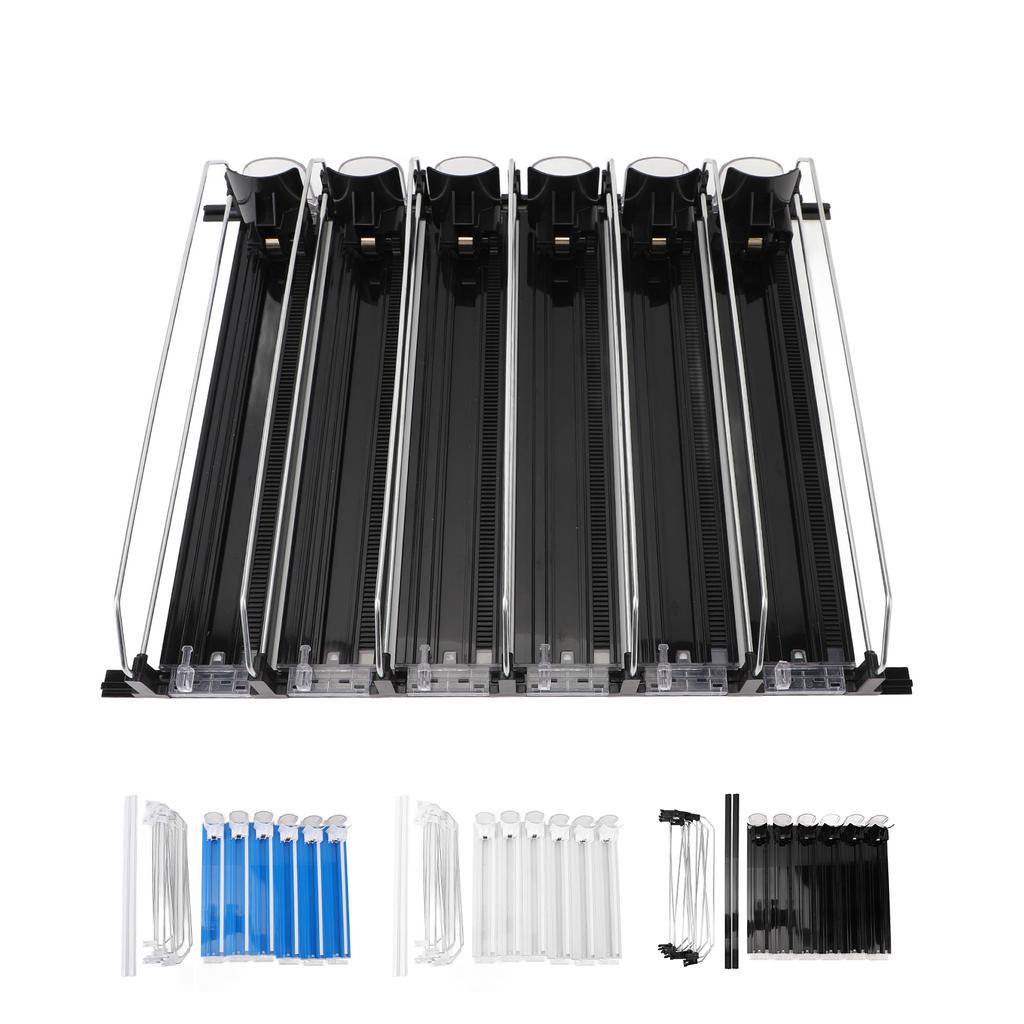 Fridge Beverage Can Holder 6 Rows Food Grade ABS Stable Speed Dampener Soda Can Pusher Glide Adjustable for Vending Machine