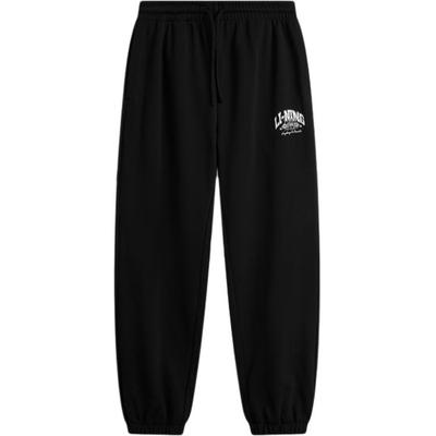 Sports Fashion Series Weekend Youth Collection American Retro Simple Loose Fit Drawstring Cuffed Joggers Men Joggers Black AKLU939-4