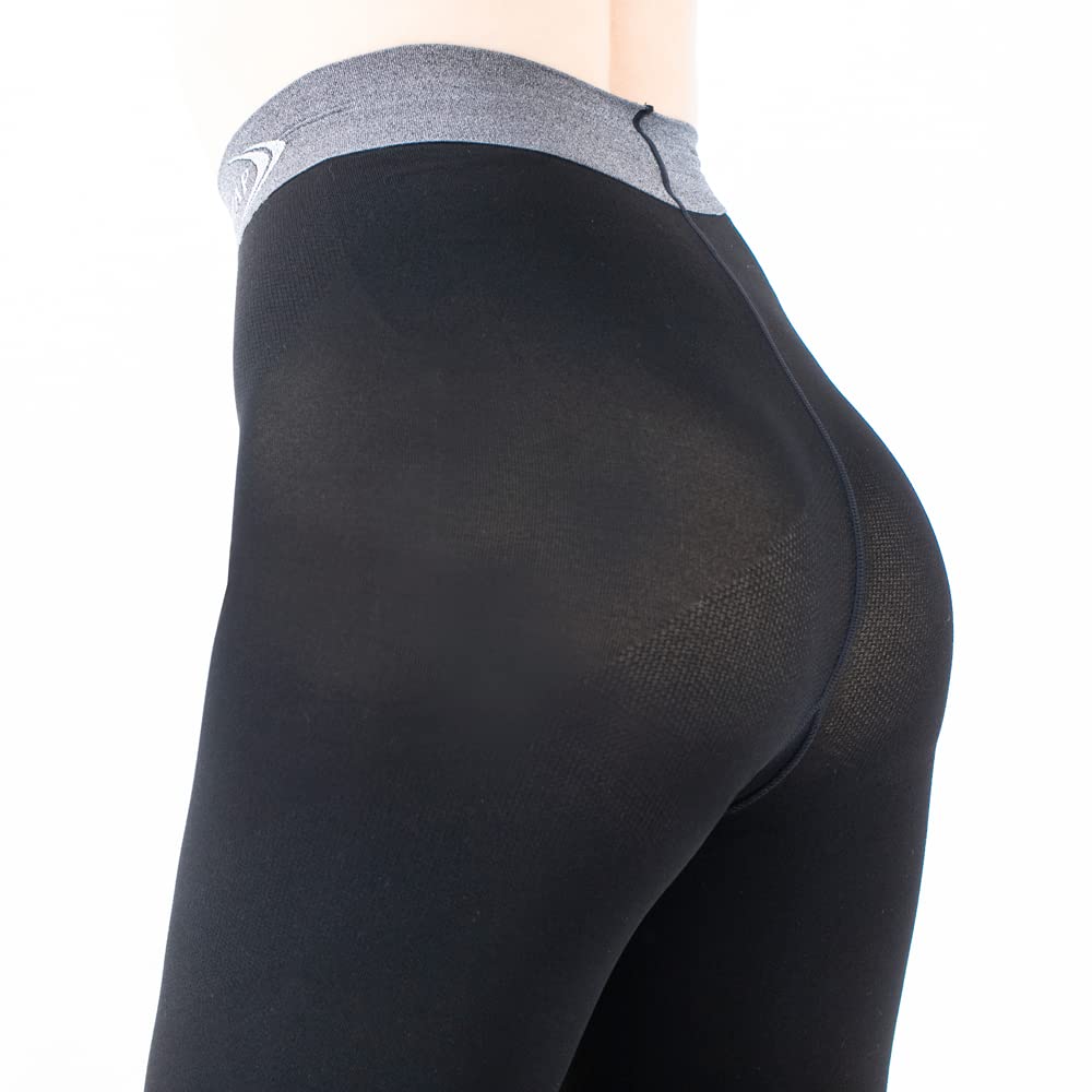 Gunze RIZAP Compression Summer Burn Calories While Cool to the Sizes Leggings, Type, Walking, Touch, 3/4 Length, Women's, Black, L-LL