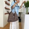 4 Vintage Leopard Corduroy Shoulder Bag Large Capacity Travel Tote Bag Fashion Underarm Bag