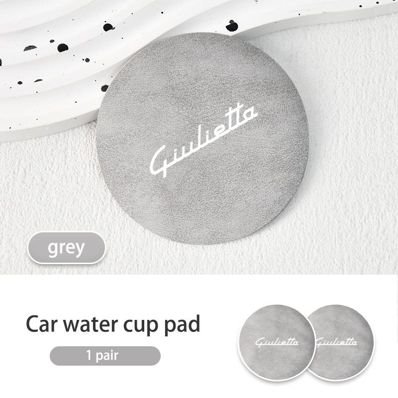 

2026 Hot Alfa Romeo For Alfa Romeo 2PCS Suede Car Water Cup Pad Coaster Anti-Slip Drink Mat Accessories Giulietta 940 2010-2014
