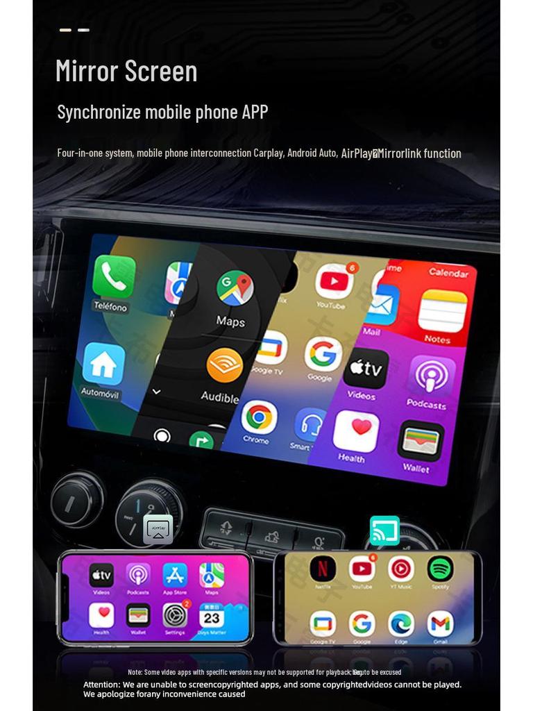 4-in-1 Smart Car Host for Apple/Android Screen Mirroring & Wireless CarPlay