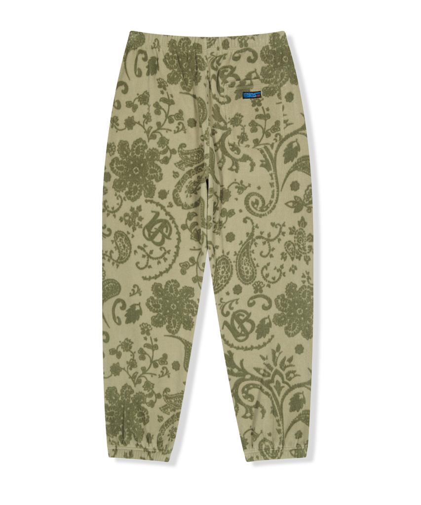 YESEYESEE Paisley Polar Fleece Pants Khaki
