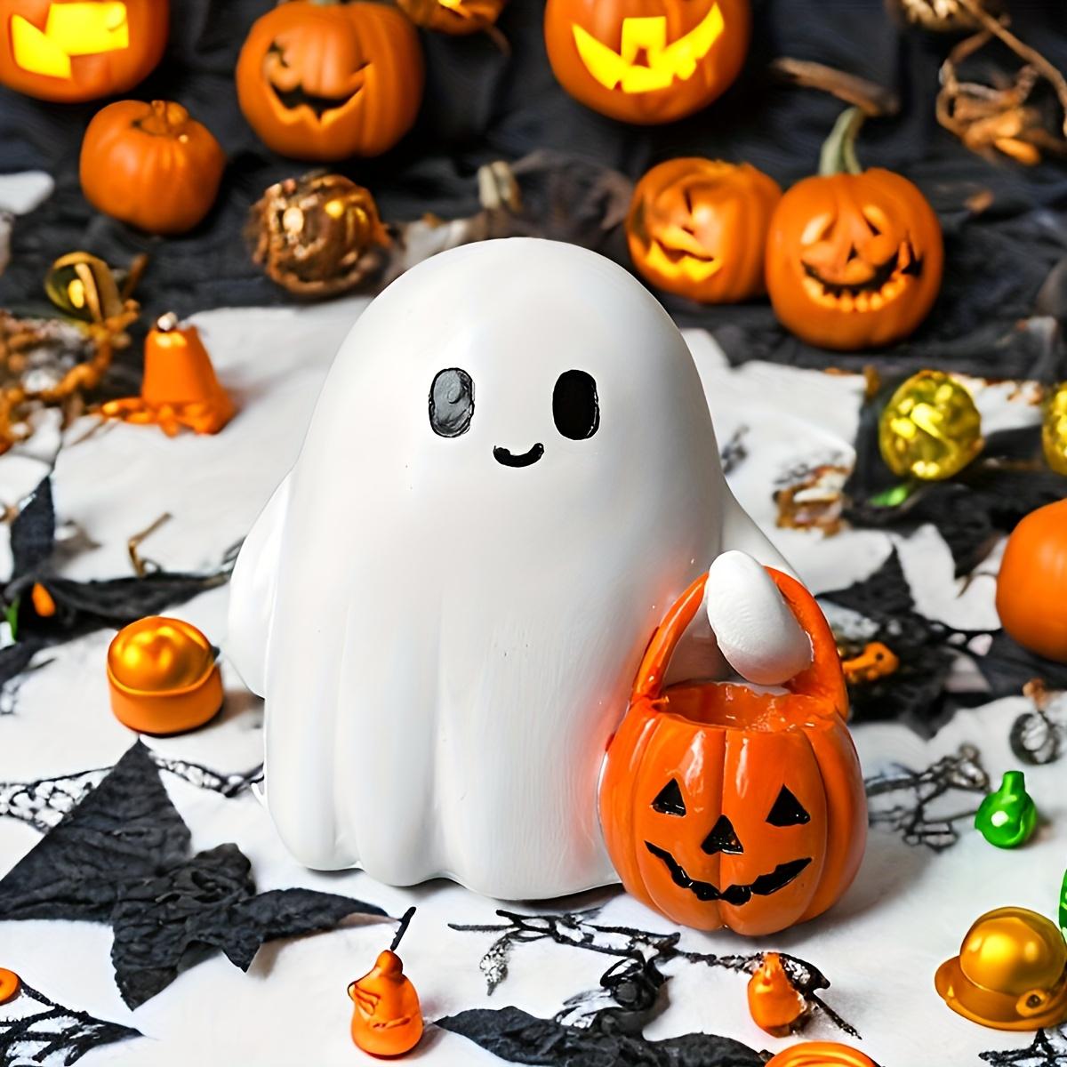 

Cute Resin Smile Decorations with Pumpkin Bag - Charming Resin Halloween Statue Desktop Ornaments