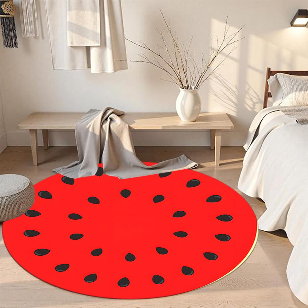 Runder Obst-Büroteppich Design für Foyer Spielzimmer Außenbereiche Schlafzimmer Rutschfester Runder Teppich Büro Heimdekoration Perfektes Geschenk für Frauen Männer