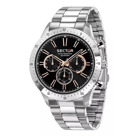 Photos - Wrist Watch Sector 270 Multifunction Stainless Steel Black Dial Quartz R3253578028 Men's Watch black 
