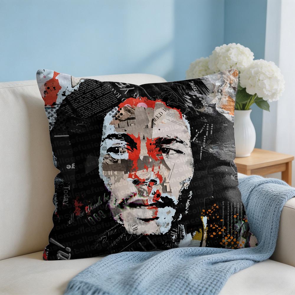 Singer Bob MMarley Cushion Cover Square Pillow Bedroom Sofa Leisure Comfort Living Room Home Decoration X