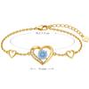 Pozłacana bransoletka srebrna 925 z kryształem light sapphire - złoto 24k