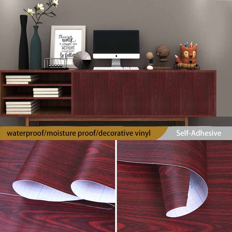 

Самоклеящиеся водонепроницаемые обои под дерево, декоративная виниловая пленка для реставрации мебели, дверей, столов, шкафов 45cm*10m