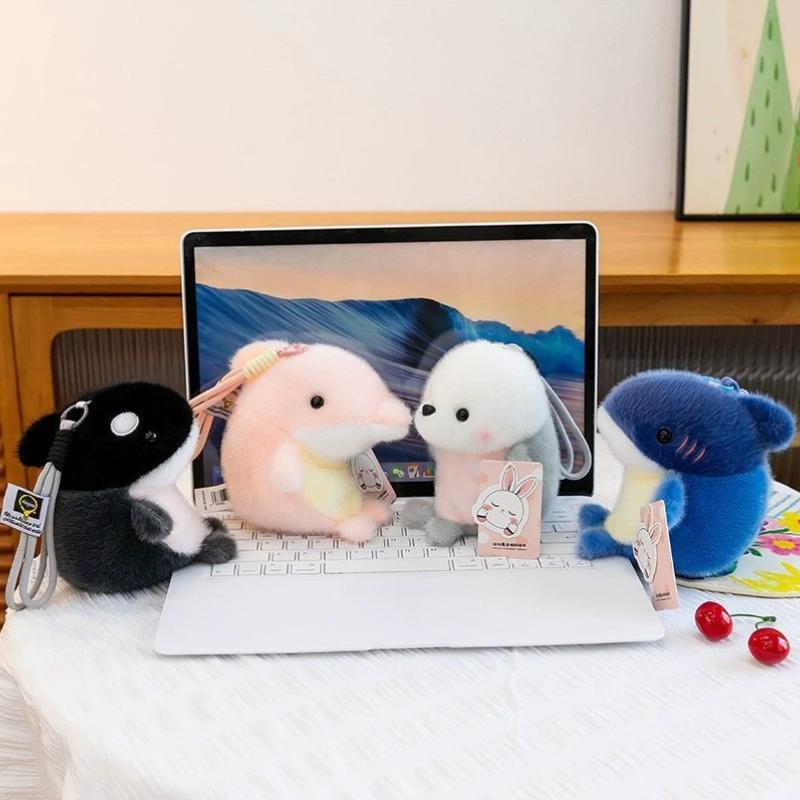 Popular Latest Marine Ally Pendant Series Cute Killer Whale Shark Bag Pendant Seal Decoration Figurine Doll Keychain Present