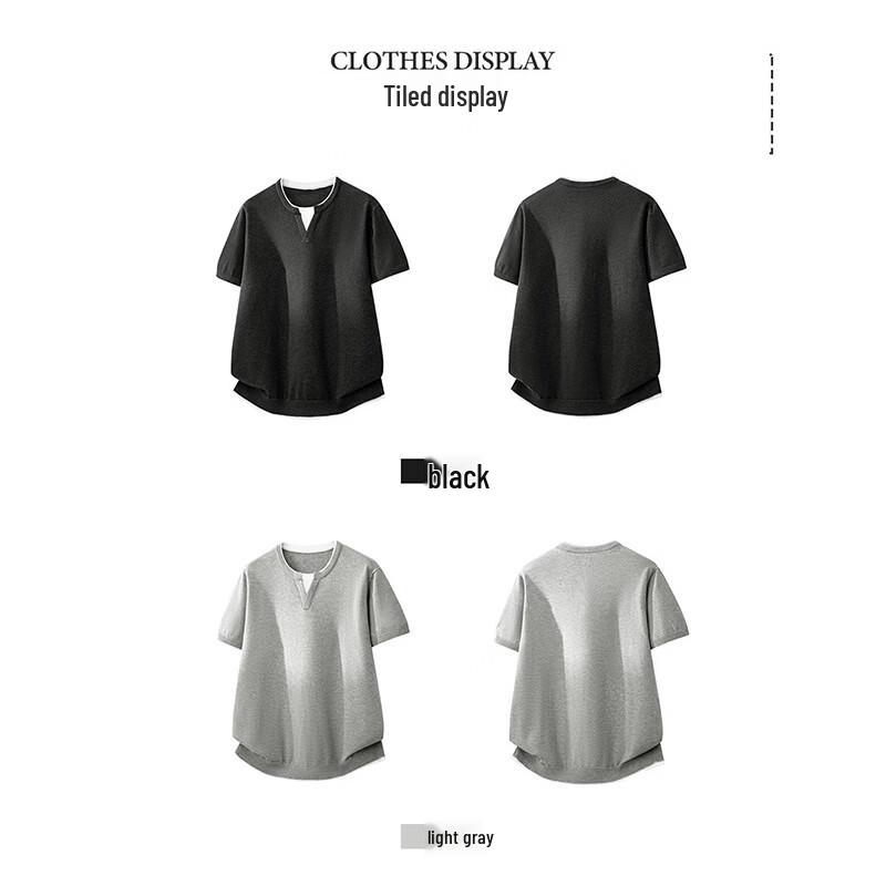 Men's Layered Knit Short Sleeve T-Shirt