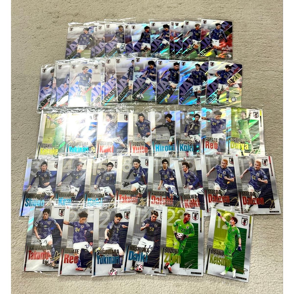 Used Japan National Soccer Team Twin Wafer Card Trading Card Kaoru Mitoma, Takefusa Kubo, Hiroki Ito, Daenen Maeda, Takumi Minamino