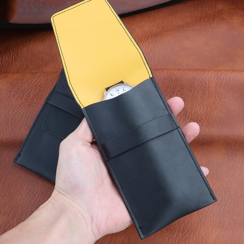 Watch Bag Convenient Flip Cover Simple Watch Travel Storage Single Piece Creative Anti-fall Watch Leather Case Organizer Pouch