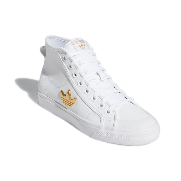Adidas Nizza Trefoil Hi Skyhvit Gullmetallisk (Kvinner) Damesneakers H01134