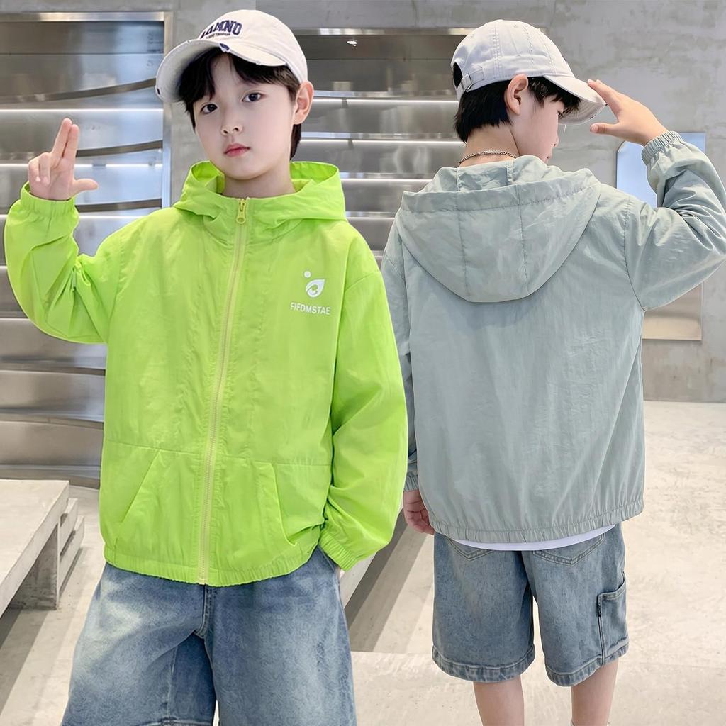 Summer 2026 Kids' Lightweight Sun Protection Jacket - Trendy Korean Style for Boys