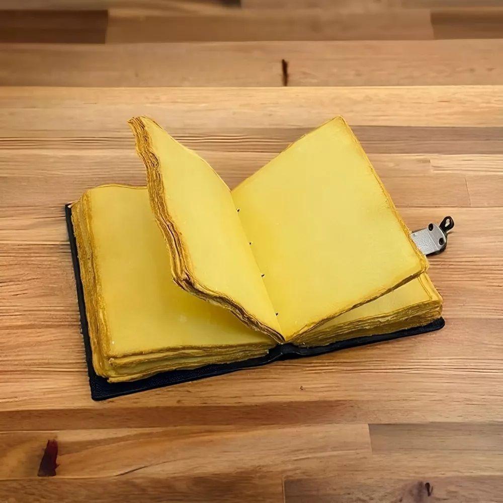 Book of Shadows Journal with Lock Clasp Vintage Handmade Leather Luna Moth