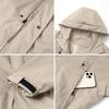 Men's Outdoor Hooded Jacket Thickened Loose Fit Windproof Waterproof Breathable Lightweight Shell for Hiking Camping