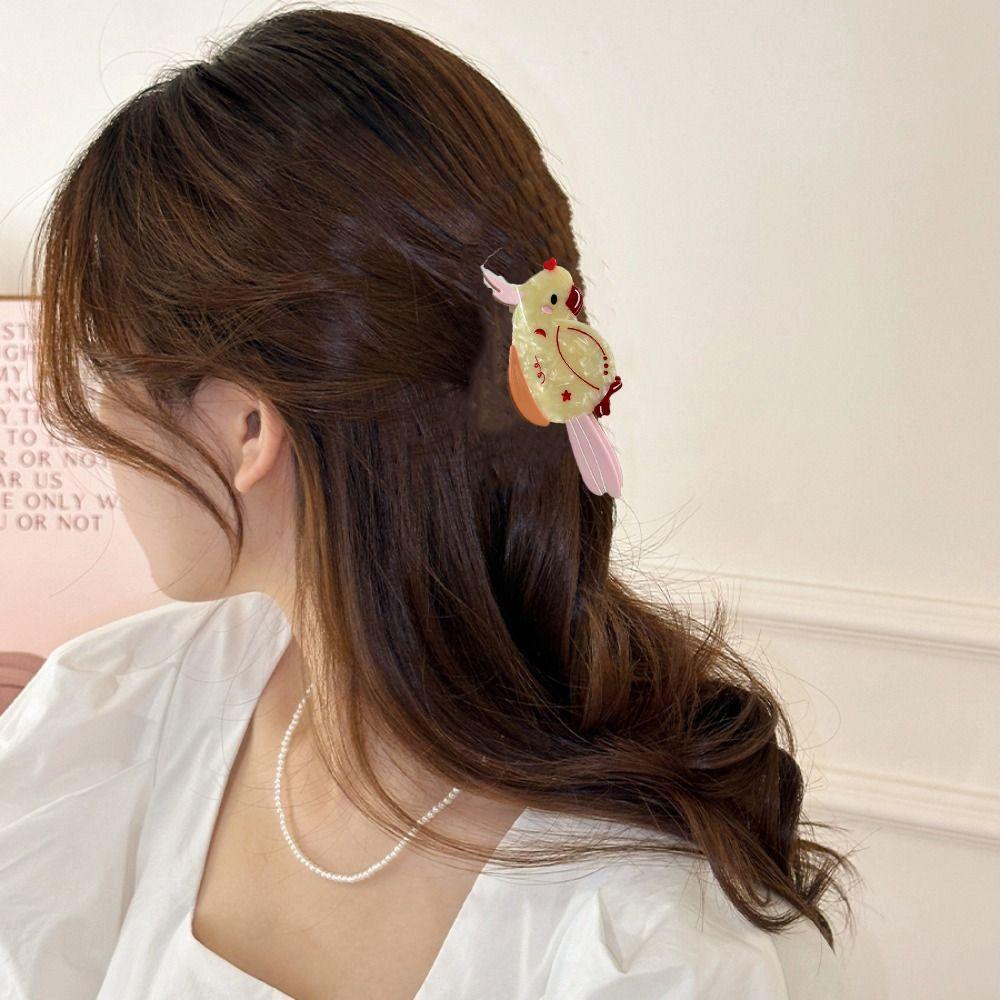 Creative Cartoon Animal Shark Clip Parrot Bird Hair Claw Personalized Acetic Acid Hair Claw  Female