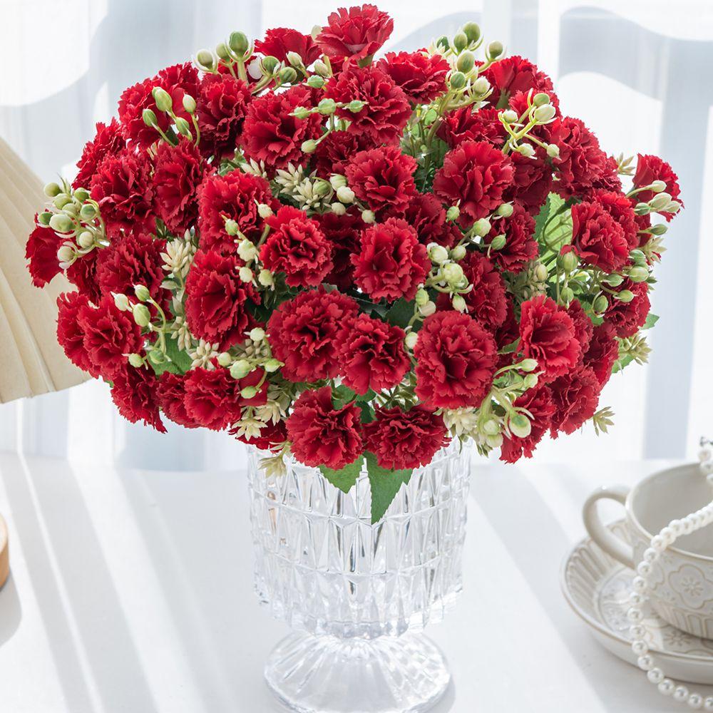 Künstliche Blume Seidennelke Außen Garten Festival Hochzeit Brautstrauß Zuhause Vase Tisch DIY Geschenkbox Clip Dekoration