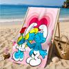 Blue Smur-f Characters Beach Towel, Super Soft Microfiber, Perfect Gift for Her/Him, Birthday, for Pool, Beach, Travel, Decor Beach Party
