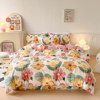 Copripiumino Shabby Floral Twin Full 100% cotone Copripiumino Botanical Flower con 2 federe Set di biancheria da letto reversibile di lusso