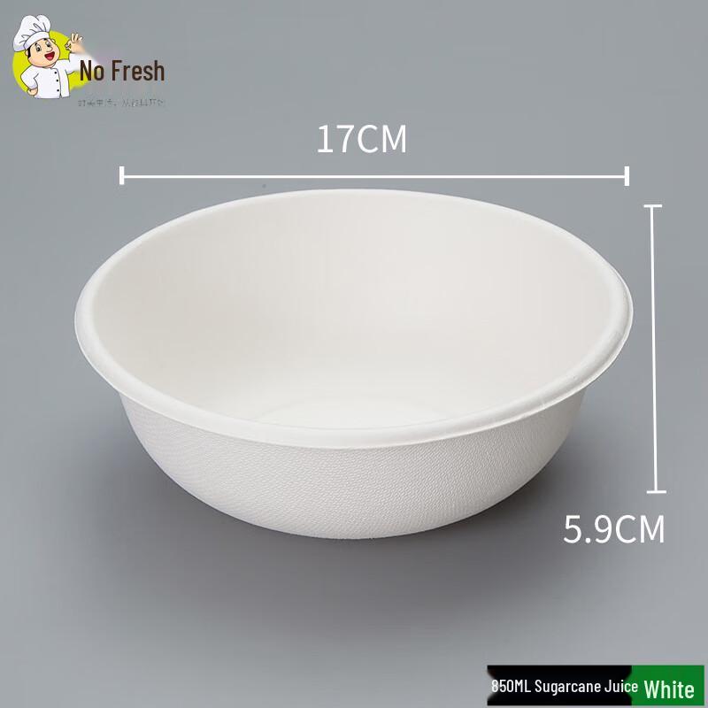 Eco-Friendly Disposable Sugarcane Pulp Bowls 850ml