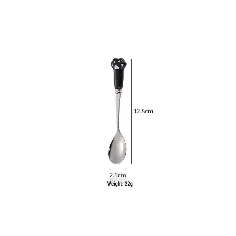Cartoon Children's Stainless Steel Long Handle Spoon & Fork Set