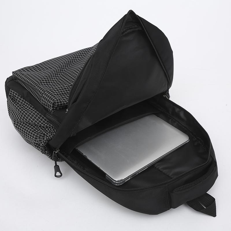 Unisex Plaid Nylon Backpack Set with Shoulder Bag and Pencil Case School Bag