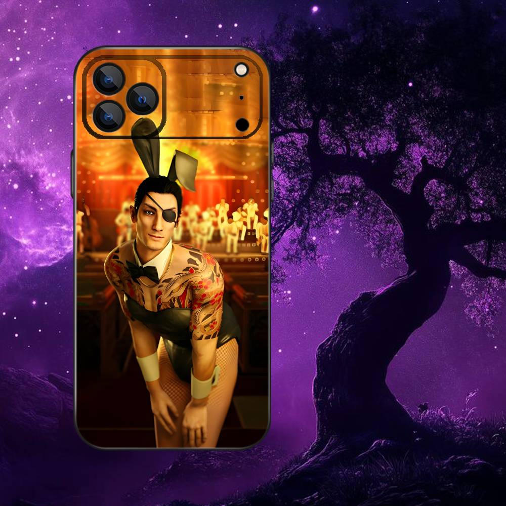 Game Y-Yakuza 0 Phone Case For iPhone 17,16,15,14,13,12,11,Pro Max,XSX,,XR,SE,Mini,8,7,Soft Silicone Black Cover