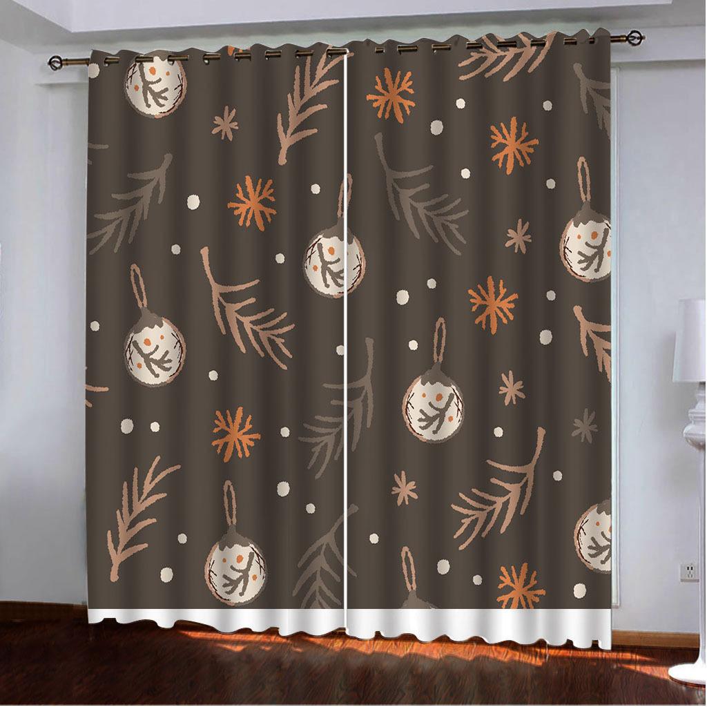 Curtains Autumn Story Plant Fallen Leaves Series Digital Printing High Density Blackout Curtains