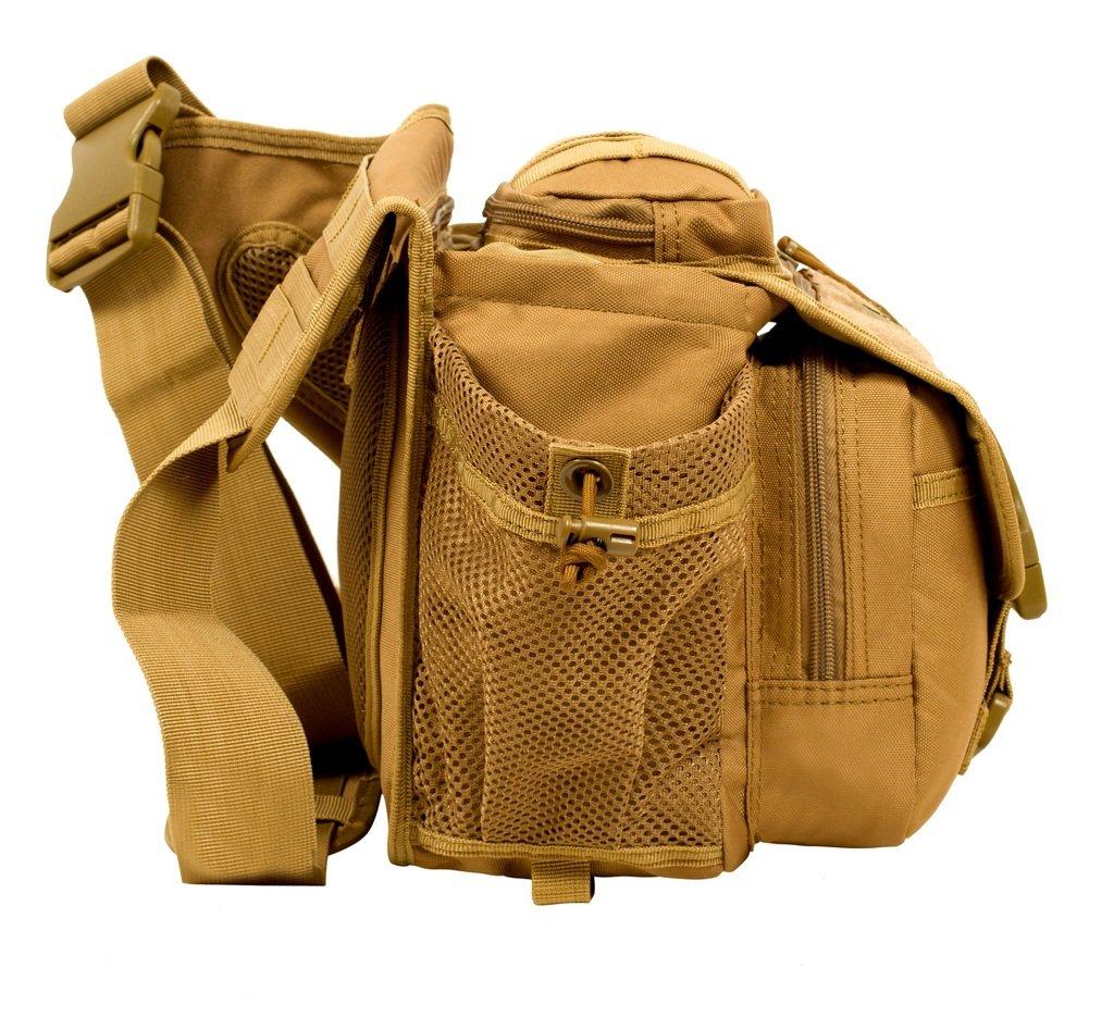 Cybertron Front Bag Shoulder Bag Tactical MOLLE Compatible Multifunctional Military Waterproof Camera Bag Khaki