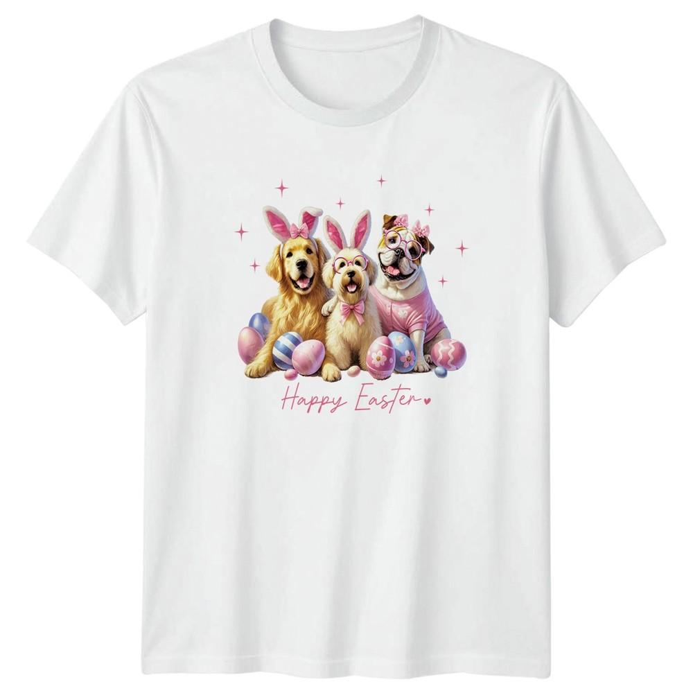 Happy Easter Unisexs TShirt Dog Bunny Ears Pets Easter Gift For Her S