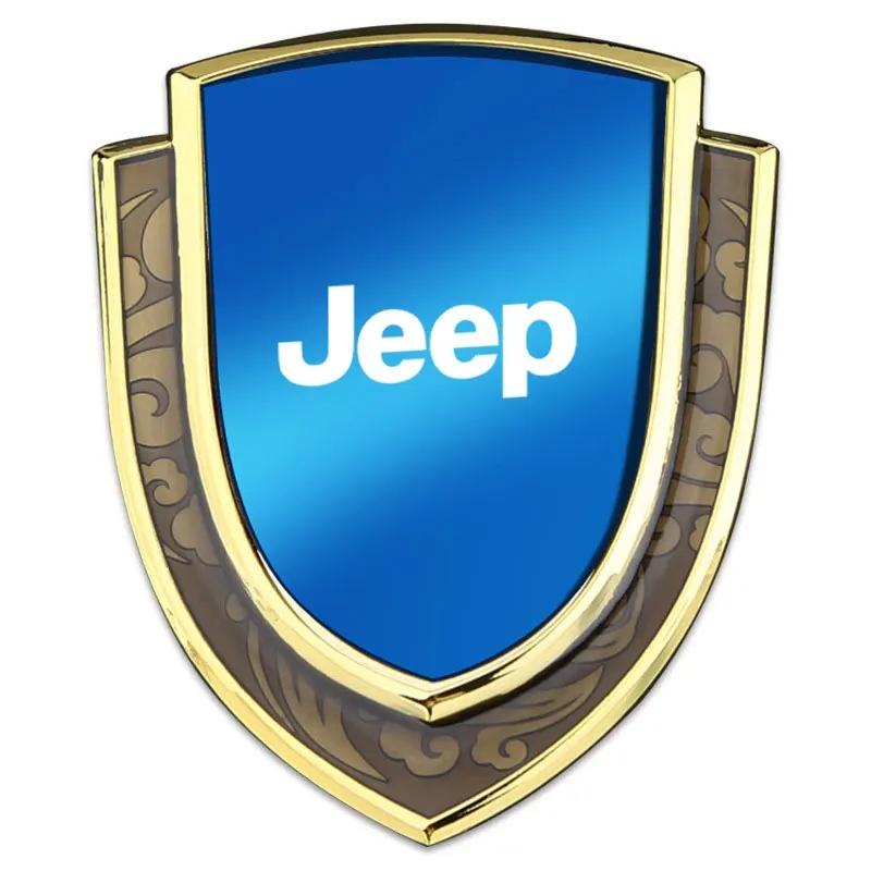 3D Metal Shield Car Emblem Sticker for Jeep Wrangler Grand Cherokee JK Auto Fender Trunk Body Badge Decal Exterior Accessories