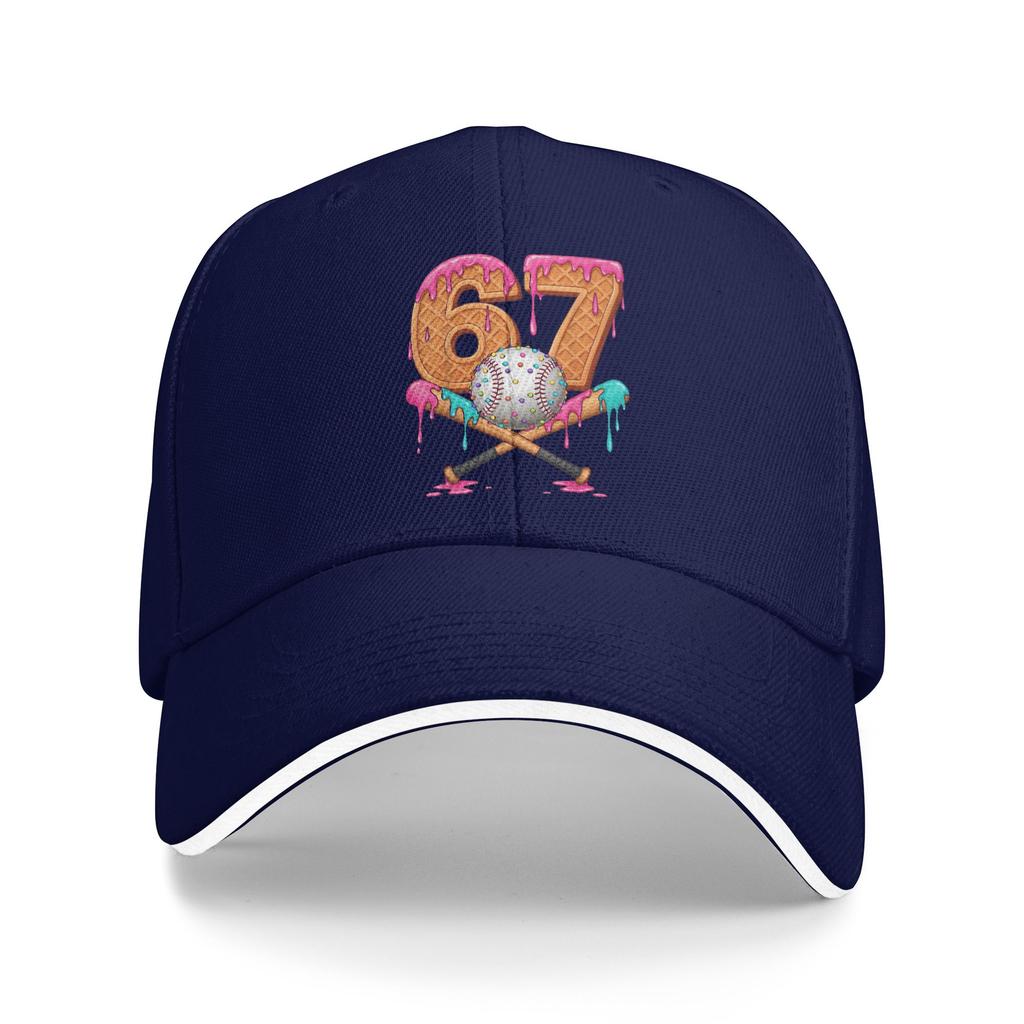 67 Ice Cream Drip Baseball Number 67 Player 67Th Birthday Casual Baseball Cap Spring Trucker Hat Running Hippie Hip Hop Hats