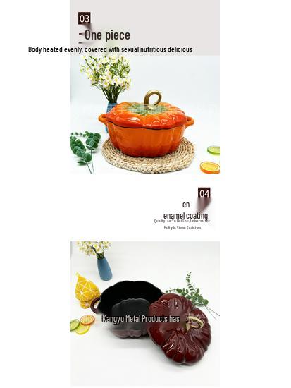 Large Capacity Multifunctional Cast Iron Enamel Stew Pot with Double Ears