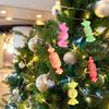 5 Pcs Christmas Candy Ornaments Plastic Candy Cane Christmas Tree Hanging Decor for Xmas Birthday Party Wedding Supplies