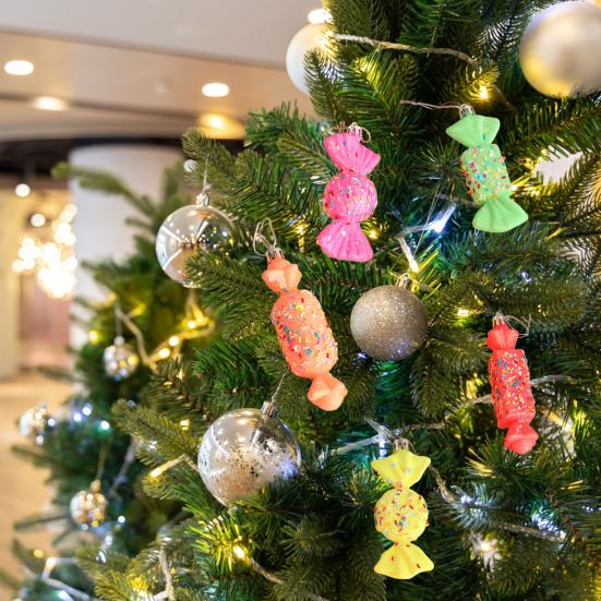 5 Pcs Christmas Candy Ornaments Plastic Candy Cane Christmas Tree Hanging Decor for Xmas Birthday Party Wedding Supplies