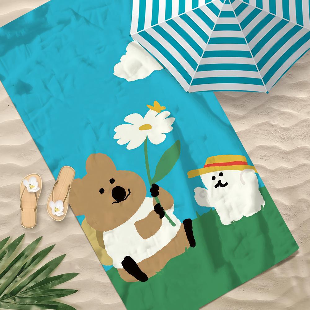 Towel Beach Towel Oversized Cute Quick Dry Towel D-Dinotaeng Korea Absorbent Soft Swim BeachTowels for Men Women