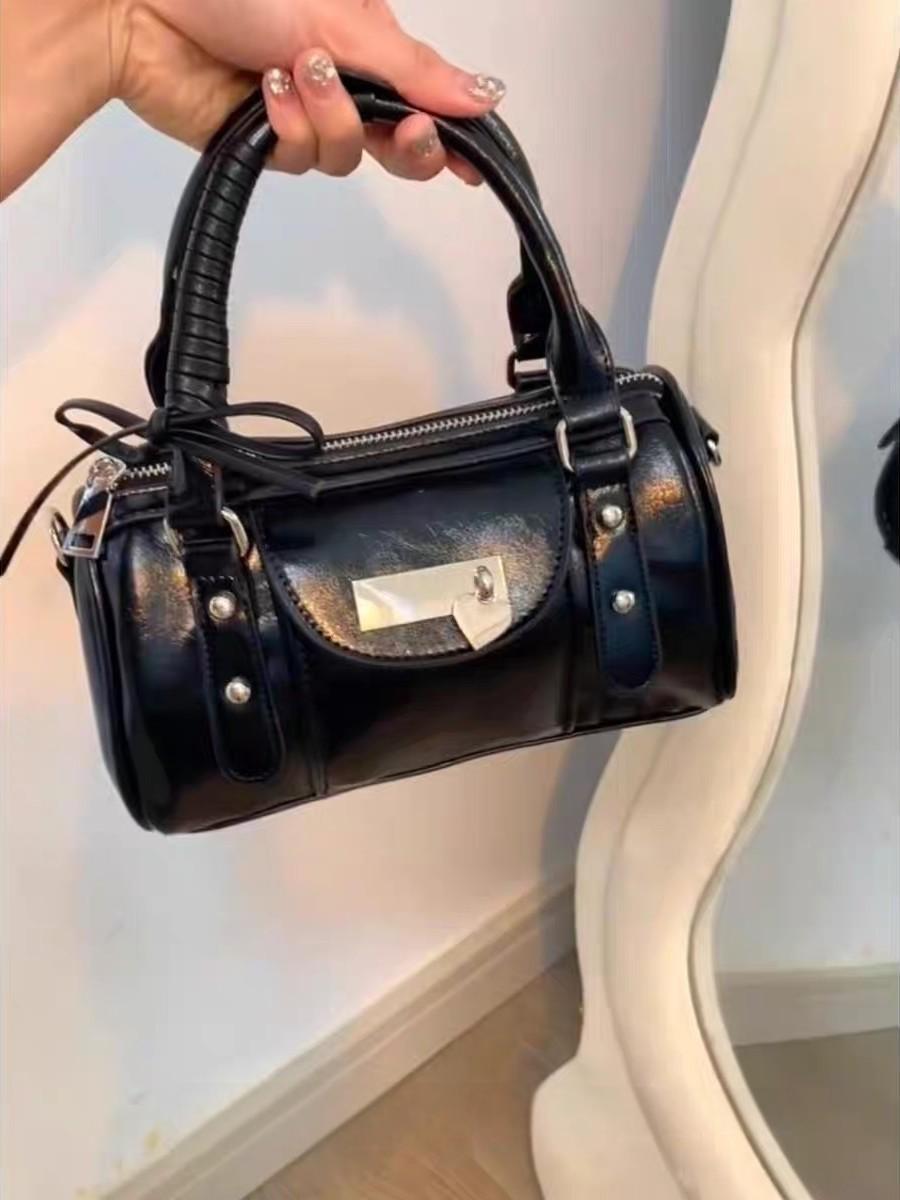 Новая нишевая текстурная сумка-боулинг, милая и крутая, с бантом, портативная сумка-мессенджер