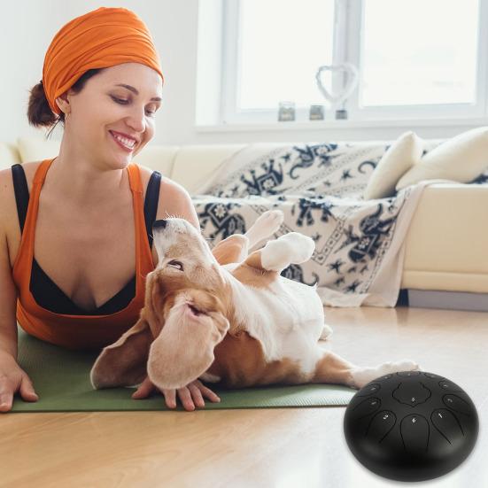 11 Notes 10 Inches Diameter Lotus Type Steel Tongue Drum Handpan Percussion Instrument with Bag Music Score Mallets