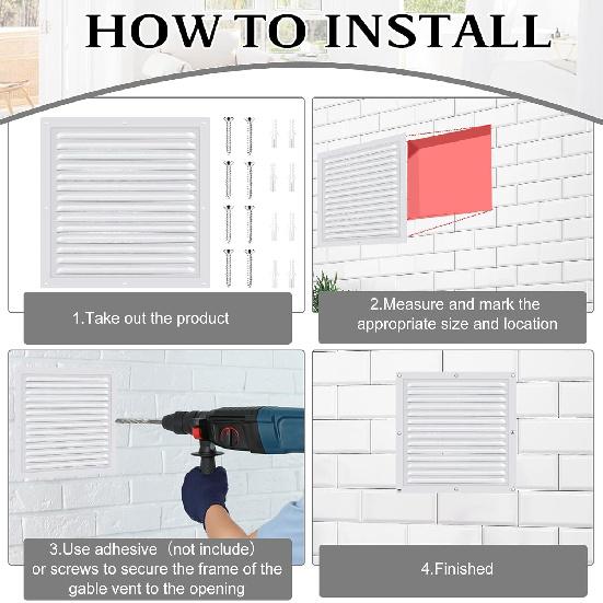 2 Pcs 12" x 12" Aluminum Gable Vent Shed Attic Vent with Screen Mesh Square Vent Covers Vent Grille for Exterior Door House Attic Garage Ceiling,