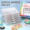 60 Colors Liquid Acrylic Marker Pens Set Non-Bleeding Opaque Watercolor Paint Markers for Students DIY Craft Artists Art Drawing