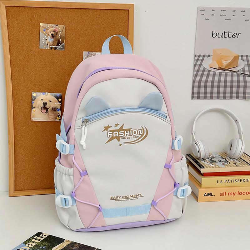 

Новый Милый Контрастный Рюкзак в Стиле Колледжа для Девочек Универсальный Рюкзак Большой Вместимости для Старшей Школы Повседневный Рюкзак .