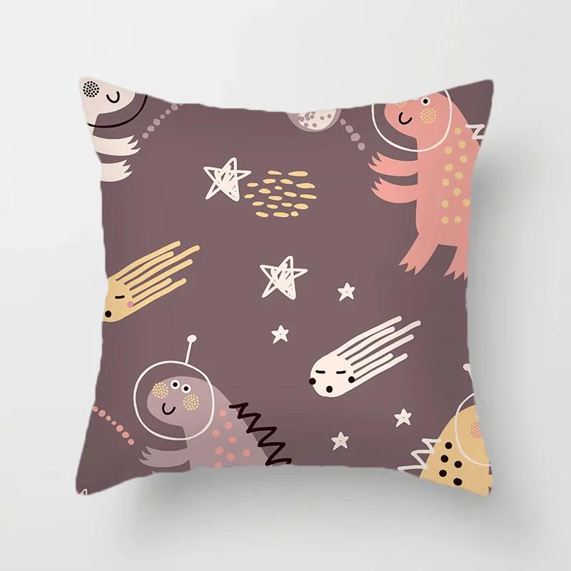 

45*45 см Милая мультяшная русалка динозавр альпака лиса наволочка диван офисное сиденье поясничная подушка чехол для домашнего декора 40x40cm