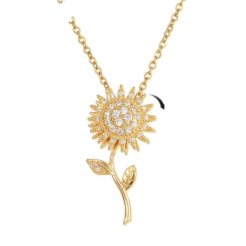 Plated Ins Style Flower Pendant Necklace Temperament Light Luxury Niche Design Sense.