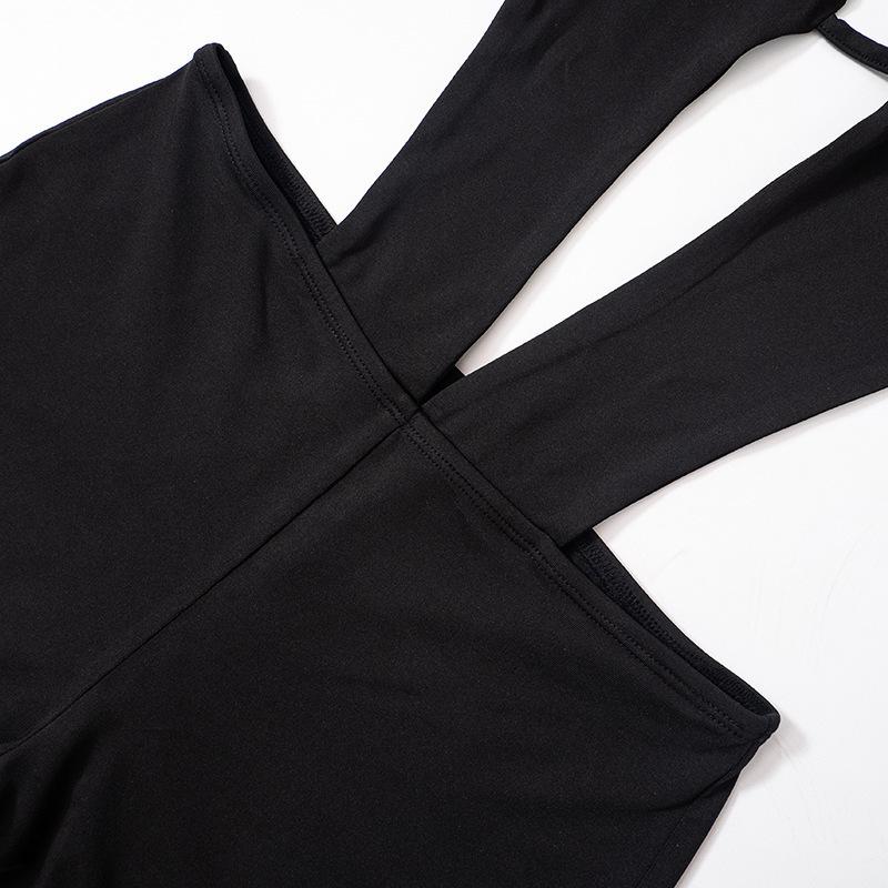 European and American Sexy Hollow Lace Up Off Shoulder Slimming and Personalized Jumpsuit