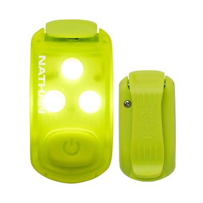 NATHAN NS60560 Strobe Light 2.0 Visibility LED Light Series, Waterproof, Nighttime Safety, Clip-on, Safety Yellow, for Running, Walking, Jogging,
